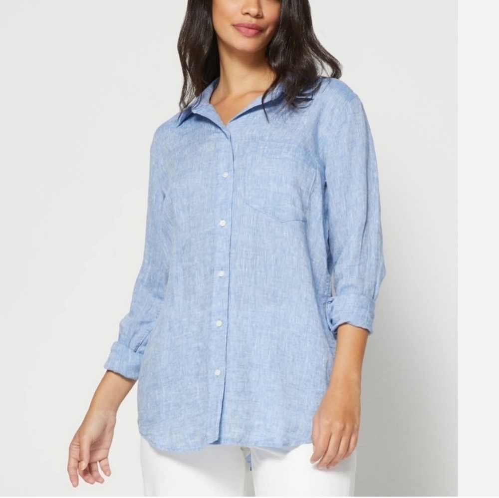 Saint Tropez West Beige Botton Down Linen Blend Shirt